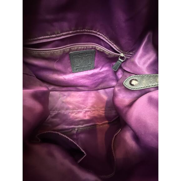 Coach Large Ashley F15447 Black Leather Satchel *Missing Shoulder Strap* - Picture 10 of 13